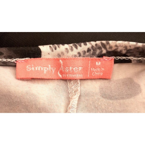 Simply Aster Tunic Top High Low Dress M Short Sleeves Pink Floral Leopard Print - Picture 8 of 8